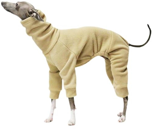 UOSIA Tuta per levriero italiano Cappotto invernale in pile per cani caldo Elegante pigiama Whippet Abbigliamento per cani per la stagione fredda Giacca per cani a collo alto