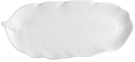 Assiette De Restaurant, Assiette En Céramique En Forme De Feuille De Bananier, Assiette De Vaisselle De Grande Capacité, Assiette D'apéritif Pour Sushi Aux Fruits De Mer, Résista(Size:34.3*15.5*2.8CM)