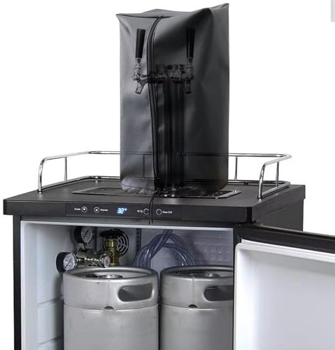 Kegerator Beer Tower Cover - 600D Waterproof Dust Cover, Beer Tap Cover | Single Tap Draft Beer Tower Protecting Cover, Zipper and Drawstring Design Beer Tower Protector for Outdoor or Indoor