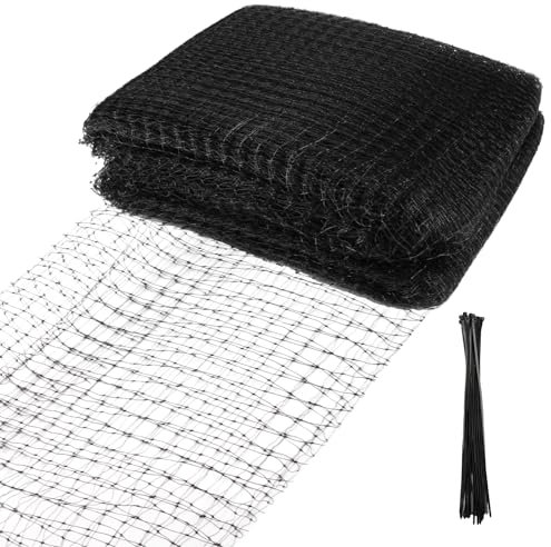 Garden Netting, 7 x 65 ft Bird Netting, Heavy Duty Garden Mesh Netting, Reusable Pond Netting with 30 pcs Cable Ties for Protecting Vegetables Fruits Plants Against Bird Animals Pests