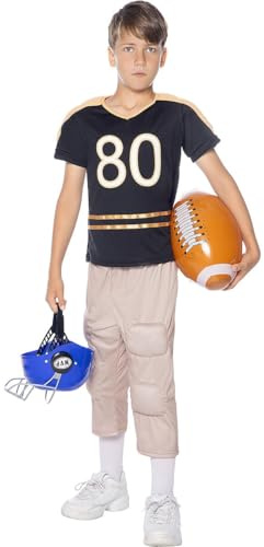 Funidelia | Costume da football americano muscoloso con accessori per bambino Rugby & Quarterback - Costume per bambini e accessori per Feste, Carnevale e Halloween - Taglia 3-4 anni