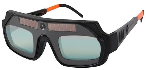 HOMHPLFE Lunettes de Soudeur réglables, Masque de Soudeur Automatique, à énergie solaire avec assombrissement automatique, lentille PC arc électrique, avec jambes réglables, pour Protection des Yeux