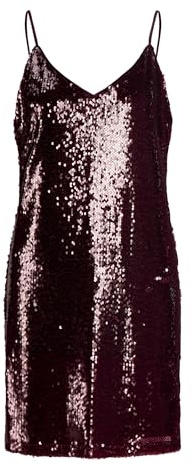 JACK & JONES Jxsia WVN Robe à Paillettes avec col en V, Bordeaux, M