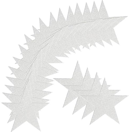 100 Stück Stern Ausschnitte Papier, Basicon Silber Glitzer Fünf Sterne Konfetti Ausschnitte 6 Zoll Papier Schimmer Sterne für Board Akzente Wand Party Dekoration(Silber)