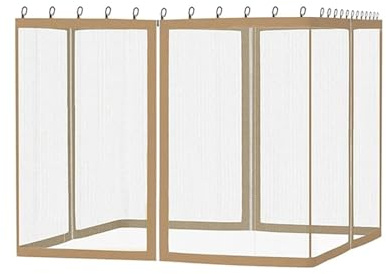 NJIEzhao Sombrilla Mosquitera Toldo Universal for Exteriores con mosquitera de 305 x 305 x 210 cm, Cortina Lateral con Cremalleras y 4 Puertas.(White)