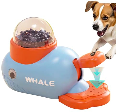 Dog Interactive Treat Dispenser Toy, Pets Slow Feeder, 3 Different Size Holes, Press-to-Dispense Pet Feeder Dispenser for Small/Medium Dogs & Cats