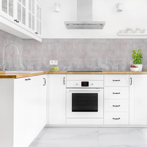 micasia Crédence de cuisine adhésive imperméable avec motif sans joint revêtement mural avec motif film rigide mat pastel fond de hotte effet béton style shabby chic 2327 (350x70cm)