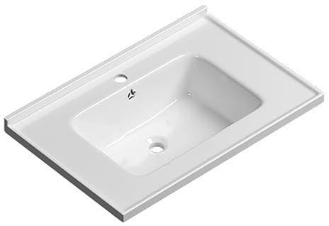 Luxuriöses Keramik Waschbecken – Halbeinbau Aufsatzwaschbecken – Einbauwaschbecken – Ein Hahnloch mit Überlauf(101x47cm/39.8x18.5in)