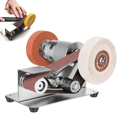 Electric Knife Sharpener, Knife Sharpener Polishing Kit, 7 Adjustable Speed Mini Belt Sander, 15 Degree Power Belt Knife Sharpener & Portable and Lightweight Design for Chef and Cutter Enthusiast