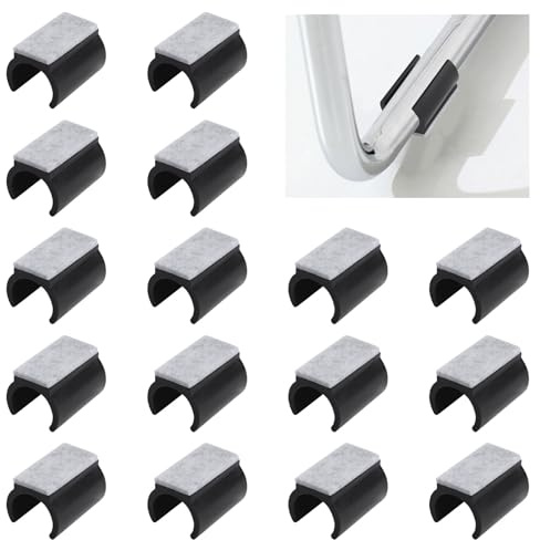 UFURMATE 160 cuscinetti per sedie da 25 mm, in plastica, con feltrini a forma di U, protezioni per piedi per mobili, antiscivolo, rettangolari, tubolari (nero)