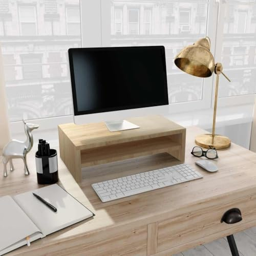 Genérico Soporte de Monitor Madera contrachapada Roble Sonoma 42x24x13cm,Mobiliario,Muebles TV-800219