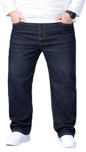 AHMXYG Pantalones Vaqueros para Hombre, Pantalones Vaqueros Holgados Talla Grande Suelto Pantalon Denim Jeans Corte Recto NZK03