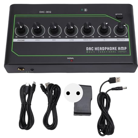 ZenithAur DAC Amplificatore per cuffie con Bluetooth, design a basso rumore, amplificatore per cuffie stereo compatto e portatile per PC/telefono/laptop, gioco coinvolgente