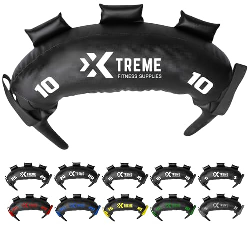 Xtreme Fitness Premium Bulgarian Bag 5-25 kg, Robuster PU Gewichtssack | Multi-Griffen, Vielseitiges Sports Bag für Kraft, Stabilität, Crossfit & Fitnessstudio
