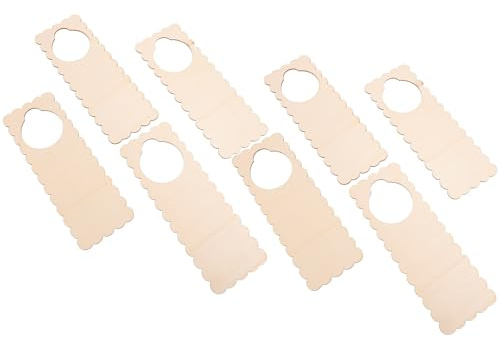 POPETPOP Lot de 10 Panneaux de Porte en Bois Naturel Vierges à Suspendre, Personnalisables pour Décoration DIY, Planches à Peindre, Maison et Présents Créatifs