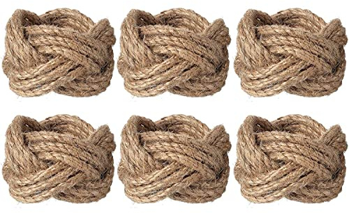 Anelli per tovaglioli fatti a mano in corda di juta stile nautico rustico perfetti l autunno il Ringraziamento la tavola da pranzo matrimonio le decorazioni feste