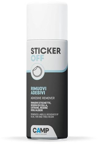 Camp STICKER OFF, Rimuovi adesivi, Elimina residui di colla, catrame e resina, Efficace su tutte le superfici