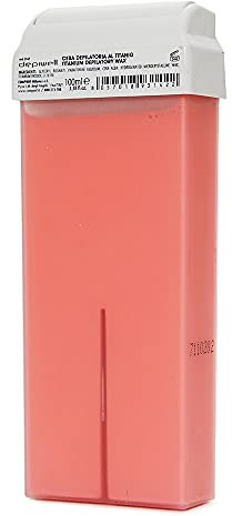 24 Pezzi Depiwell Cera Depilatoria Rullo al Titanio Rosa 100 ml
