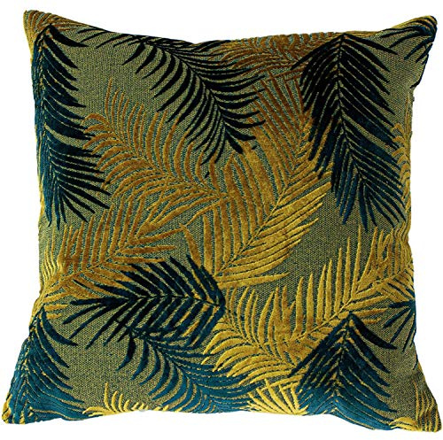 Paoletti Palm Grove kuddfodral, guld/blågrön, 50 x 50 cm