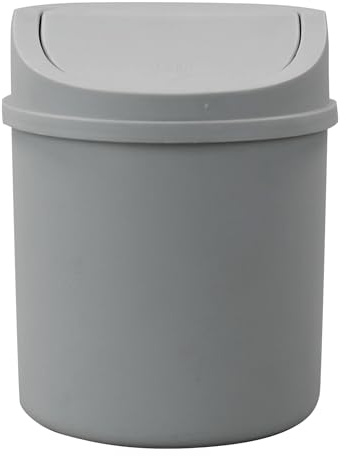 Zerdyne 2 L Plastikküchenmülleimer, Tisch Mülleimer, Tischmülleimer mit Schwingdeckel, Grau