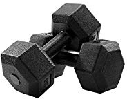 Riscko Juego de 2 Mancuernas Hexagonales de 10 kg con Revestimiento PVC