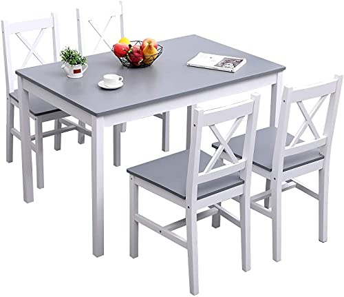 soges Juego de Muebles Comedor con 4 Sillas y Mesa de Comedor de Cocina, Conjunto de Mesa de Comedor de 5 Piezas para Cocina Comedor