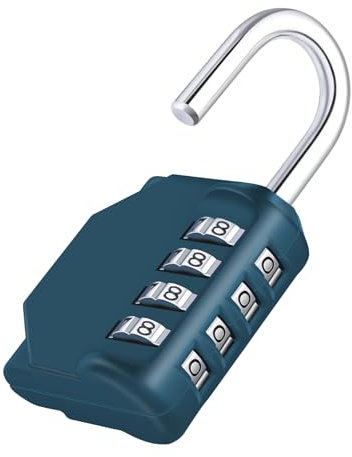 ZHEGE Zahlenschloss 4 Stellig, Vorhänge Vorhängeschloss mit Zahlencode für Fitnessstudio, Spindschloss, Vorhangschloss Ziffern Wetterfest für Tür, Gartenzäunen (Pfauenblau)