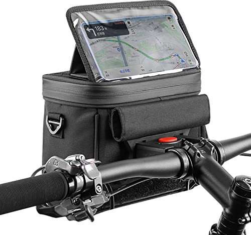 Lixada Touch Screen Bike Front Frame Phone Holder EVA Handlebar Cycling Front Storage Bag for 7in Large Screen