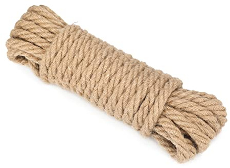 KINGLAKE Corda di iuta spessa 14 mm, lunghezza 10 m, 4 strati, corda di canapa resistente, spago da giardino, per confezionare, decorare la casa, giardinaggio