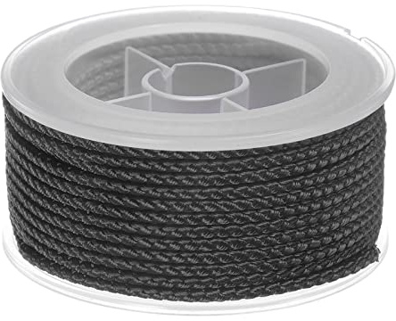 sourcing map Nylon Thread Twine Beading Cord 2mm Extra-Strong Braided Nylon Crafting String for Bracelets Jewelry Making DIY Crafts 11M/36 Feet, Black