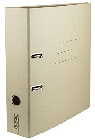 Wiesenduft Aktenordner Ordner, für DIN A4, ca. 8 cm breit, Graspapier beige | Pappe hell Natur, nachhaltig, umweltfreundlich, neutral, schlicht