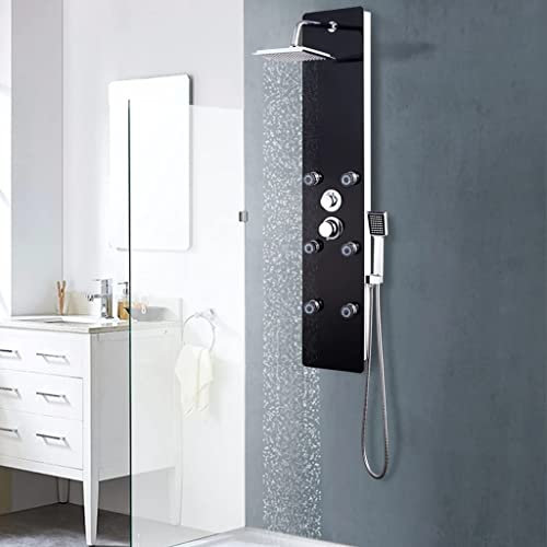 Sanitär-Duschpaneel Glas 25x44,6x130cm Black-Hardware