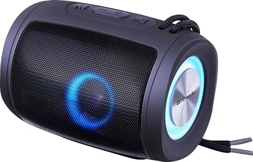 Defender® Enjoy S200 Bluetooth Lautsprecher – Tragbare 5W Musikbox mit TWS, LED-Licht, Radio, USB, MicroSD, MP3, AUX, Mikrofon, Freisprechfunktion & 10h Akku – Kabelloser Mini Speaker mit Griff