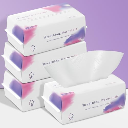 Disposable Face Towel 400 Count, Soft Cotton Face Towels, Dry Wipes Facial Cloths Towelettes for Washing and Drying, Lint Free Facial Tissue for Skincare, Makeup Remover and Cleansing