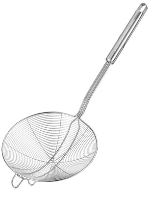 SEABABOO Spinnennetz-Schöpflöffel Spinnennetz-Sieb Durchmesser 15.5cm Schaumlöffel Abseihlöffel Siebkelle Mit Langem Griff Schaumlöffel Edelstahl Kochabschäumer für Fritieren Braten Schöpfen Kochen