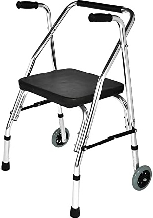 Gehhilfen für Senioren Gehhilfen für Senioren, zusammenklappbar, aufrechte Haltung, mit Armlehne und weichem Sitz, medizinischer Gehwagen mit 2 Rädern, Rollator, Gehhilfe für ältere Menschen zum