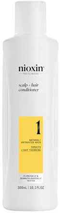 Nioxin Scalp + Hair System 1 Conditioner - Haarspülung für unbehandeltes Haar. Beugt dünner werdendem Haar vor – mit Biotin, Koffein & Niacinamid (300 ml)