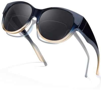 LVIOE Sonnenbrille für brillenträger Damen Runde Fit-over Überbrille mit UV-Schutz