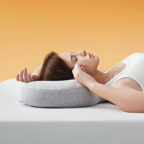Sonive Almohada Cervical, Almohada con algodón, Color Gris, 58 x 38 x 10cm | funda de almohada de espuma viscoelástica para niños, hombre y mujer