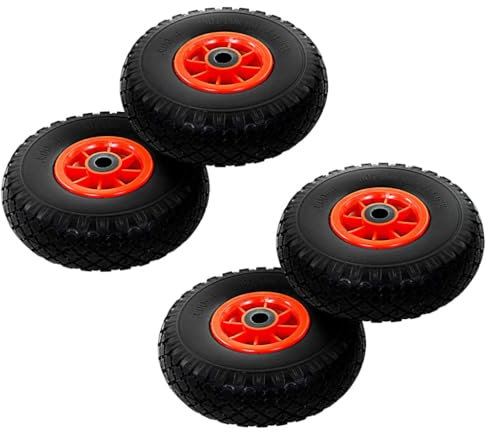 LLEZKBR Business- und Industrieartikel-Sackkarrenräder, 4 Stück, solides PU 3.00-4 (260 x 85)