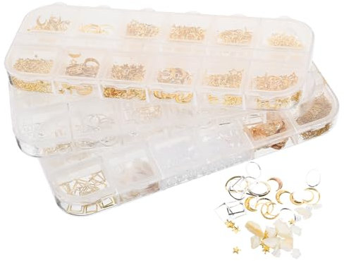 HOODANCOS Expositharz Deko 6 Boxen Epoxidgehäuse Manikürezubehör Marine Epoxidfüller Diy Zubehör Maniküre Nieten Schmuckherstellung Zubehör Bootszubehör Marine Gemischte Charms Anhänger