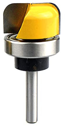 Fräser, Schüssel- und Tablett-Schablonen-Fräser, 1/4-Zoll-Schaft, runder Nutfräser mit Kugellager, Wolframcarbid-Schalenschnitzerei(1 1/8 in)