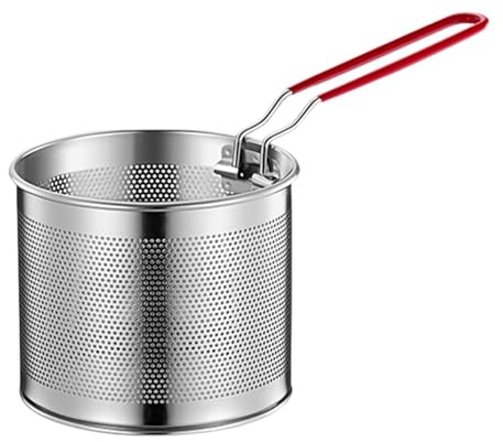 YWJLQH Cestello in Acciaio per Friggere Patatine E Pasta con Manico, 14 Cm