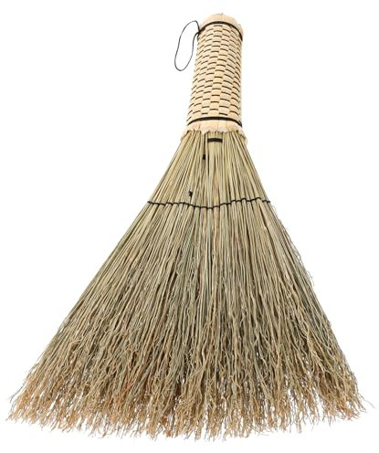 Cabilock Hand Corn Broom and Handmade Woven Desktop Duster 26cm Small Size Natural Straw Bed and Sofa Sweeping Brush for Home Cleaning Supplies