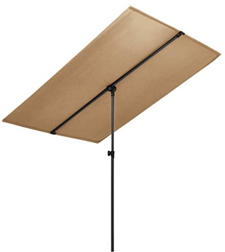 Homgoday Sombrilla de jardín con Palo de Aluminio Taupe 2x1,5 m Sombrilla Terraza Exterior, Sombrilla Jardín Grande Orientable Jardín Parasol Balcón