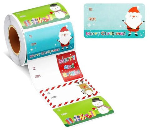 200/500 Stück Frohe Weihnachten Dekorative Rolle Aufkleber für Geschenke Verpackung Weihnachten Name Urlaub M1U4 Geschenkaufkleber Tag Decorati