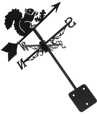 BESPORTBLE Eichhörnchen-Wetterfahne Aus Schmiedeeisen – Stilvolle Tiersilhouette Für Garten Und – Dekorativer Windfahne Wegweiser Für Den Außenbereich - Wetterfest Und Langlebig