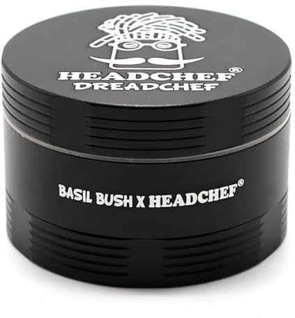 Headchef Dreadchef Kräutermühle, 4-teilig, 55 mm, sandgestrahlte Oberfläche, mehrere Farben (Obsidian-Schwarz)
