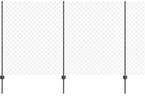 vidaXL Set di Recinzione a Maglie Sciolte Nera in Acciaio Galvanizzato | Metallica Heavy Duty Resistente ai Raggi UV Recinzione Esterna Include Parti per Assemblaggio Finitura Opaca per Giardino o C