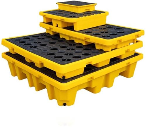 DPDZSW Auffangplattform Für 1/2/4 Fässer Mit Abfluss, Stapelbare Modulare Auffangwanne Für Tonnenfässer, Lagerhallen, Fabrik-ölfässer, Auffangpalette,130 * 68 * 30cm